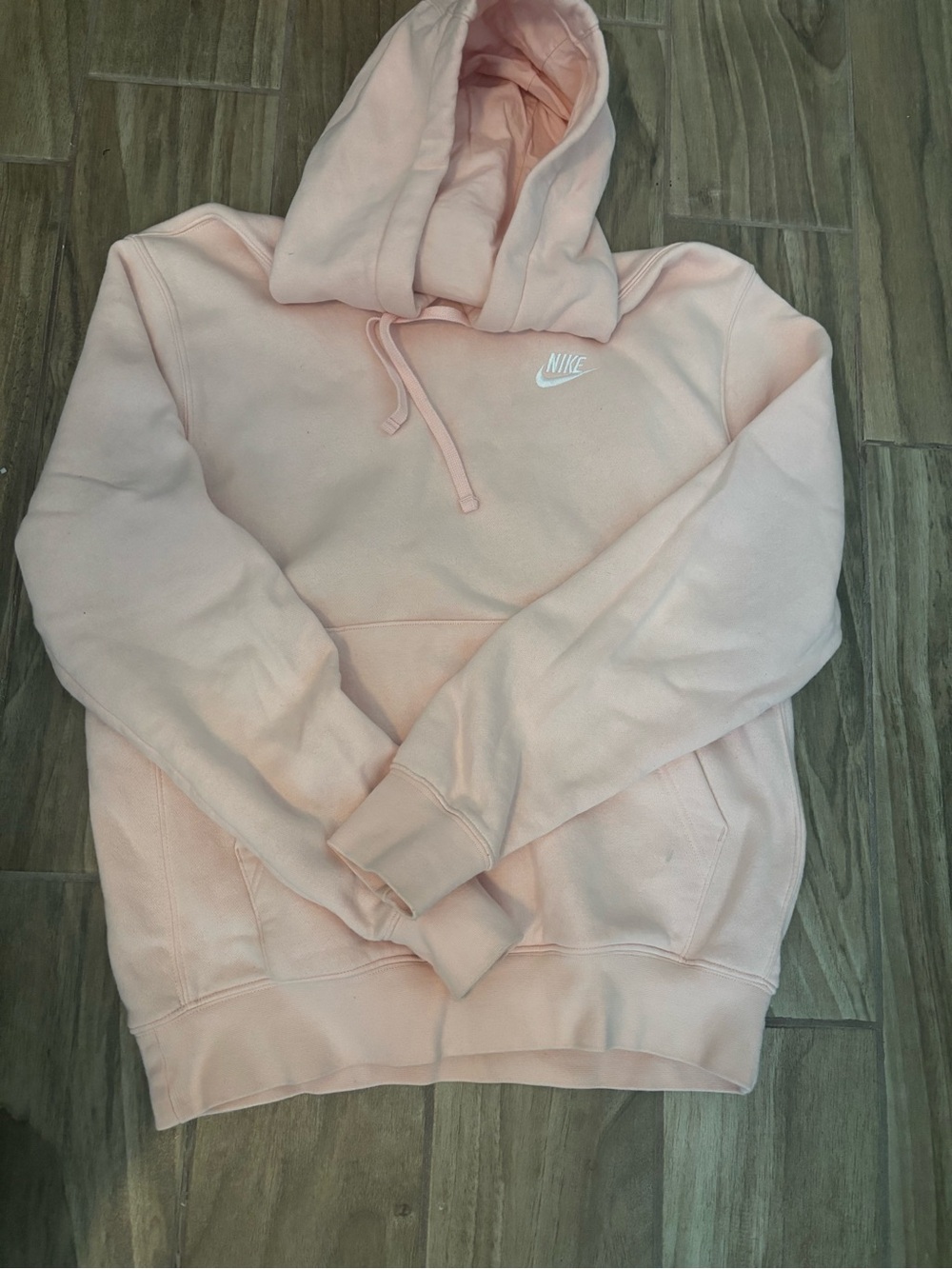 Nike Light Pink Pullover Hoodie with White Swoosh